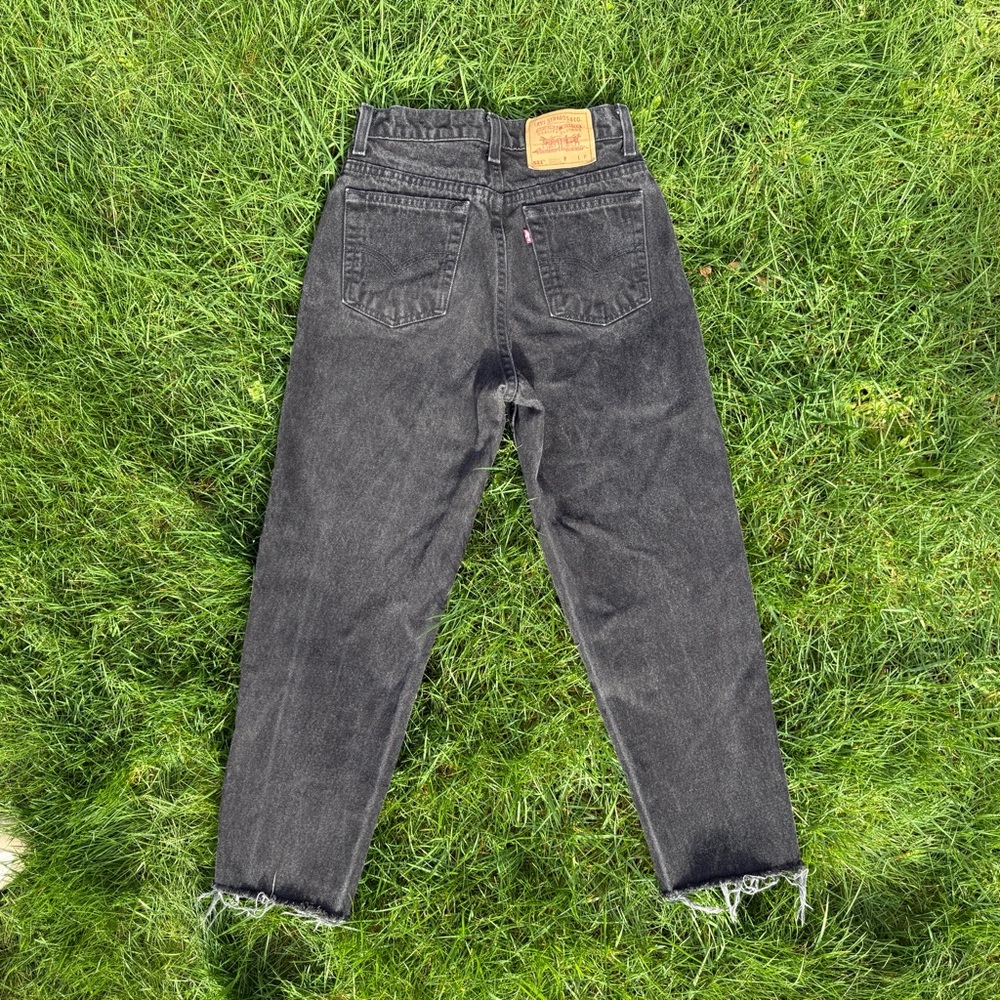 Vintage 90s Levi’s 521 Tapered Fit High Rise Jeans - Washed Black - Size 8P